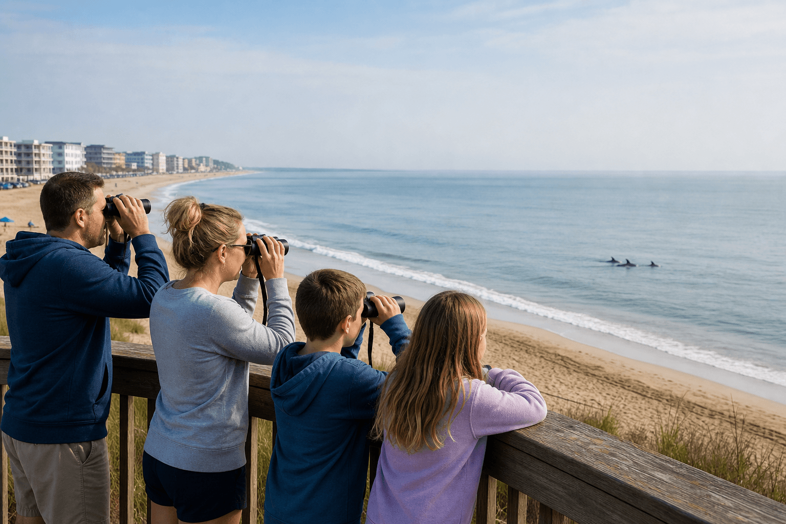 Ocean City dolphin-watch binoculars plan: let the water come to you — Beach Blog photo, Ocean City, Maryland