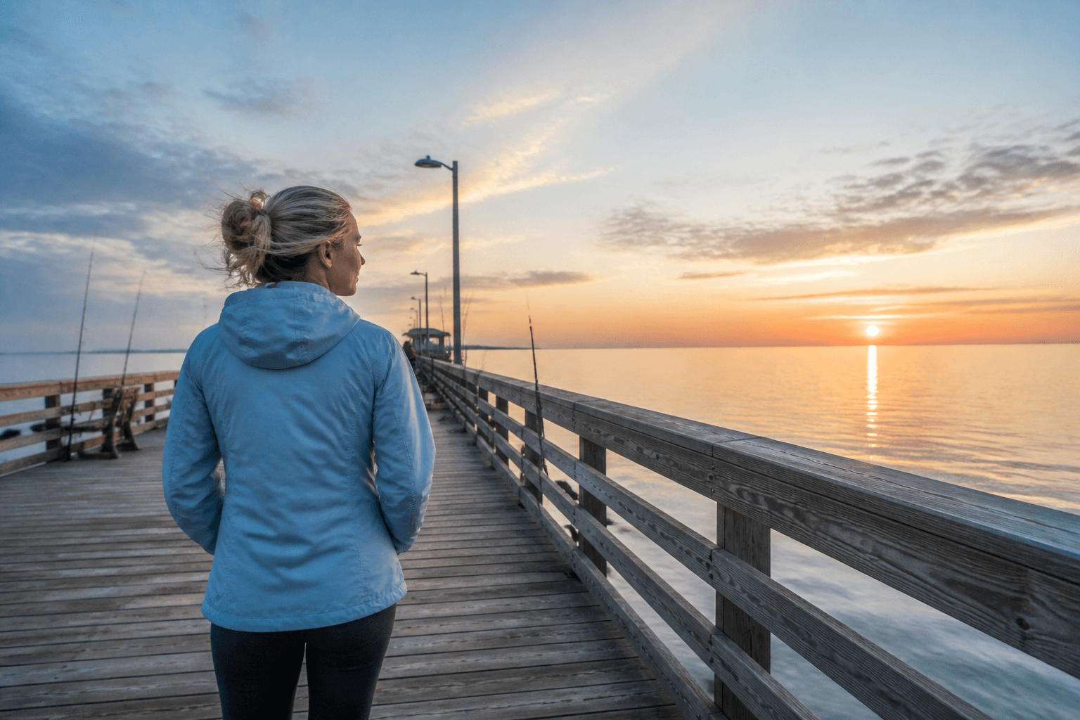 Ocean City early pier walk weather layer: dress for the breeze, not the forecast icon — Beach Blog photo, Ocean City, Maryland