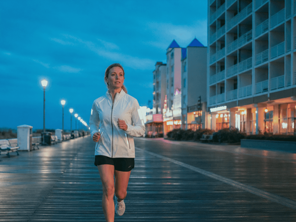 Ocean City evening jog safety plan — supporting Beach Blog photo, Ocean City, Maryland