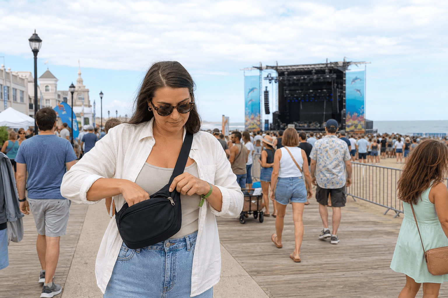 Ocean City festival bag zipper check: make the entry line easier — Beach Blog photo, Ocean City, Maryland
