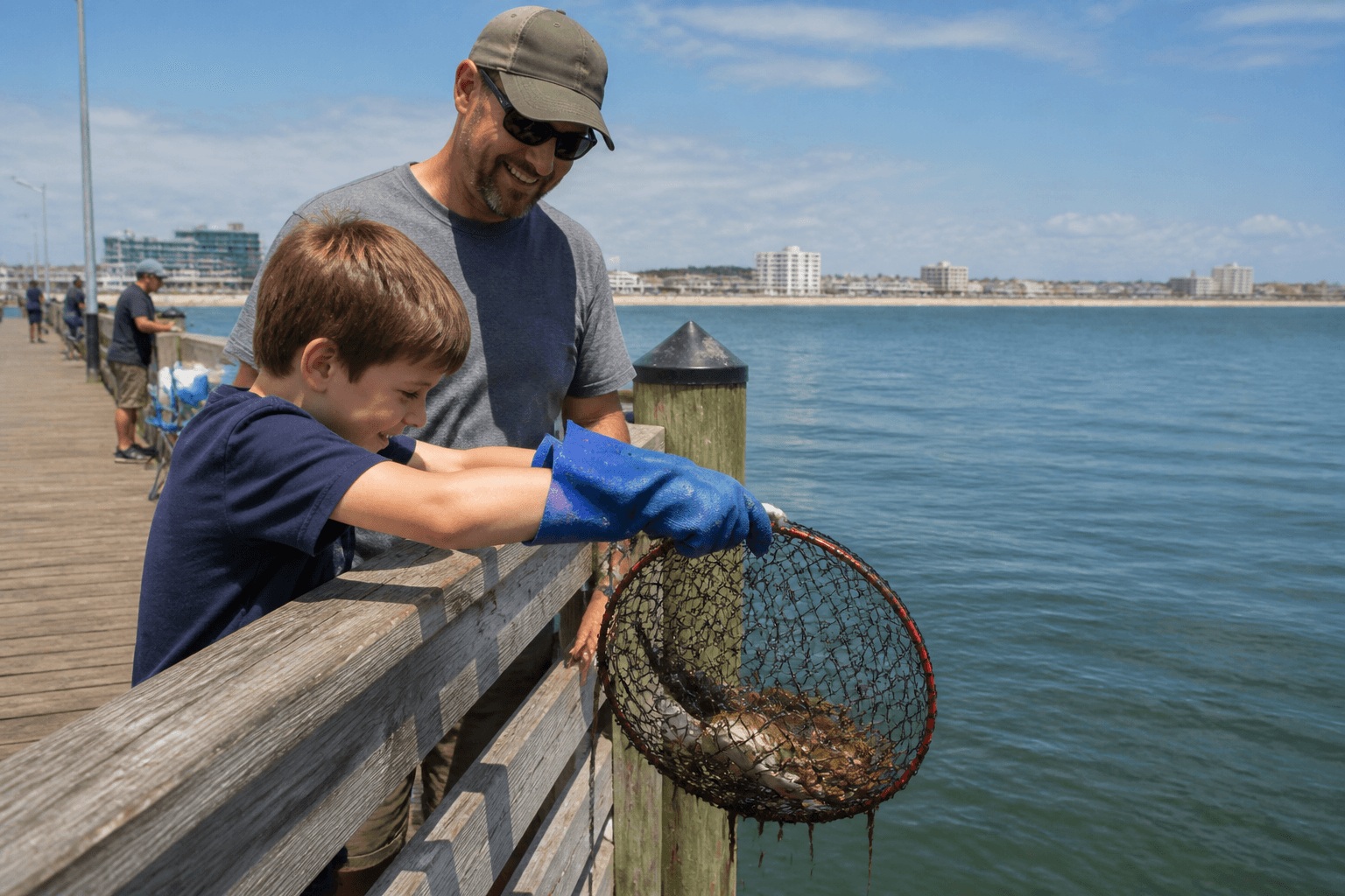 Ocean City first-time crabbing glove plan: give small hands a safer job — Beach Blog photo, Ocean City, Maryland