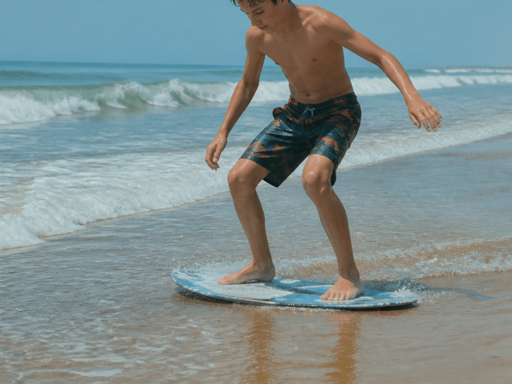 Ocean City first-time skimboard warmup: start with wet sand, not hero moves — supporting Beach Blog photo, Ocean City, Maryland