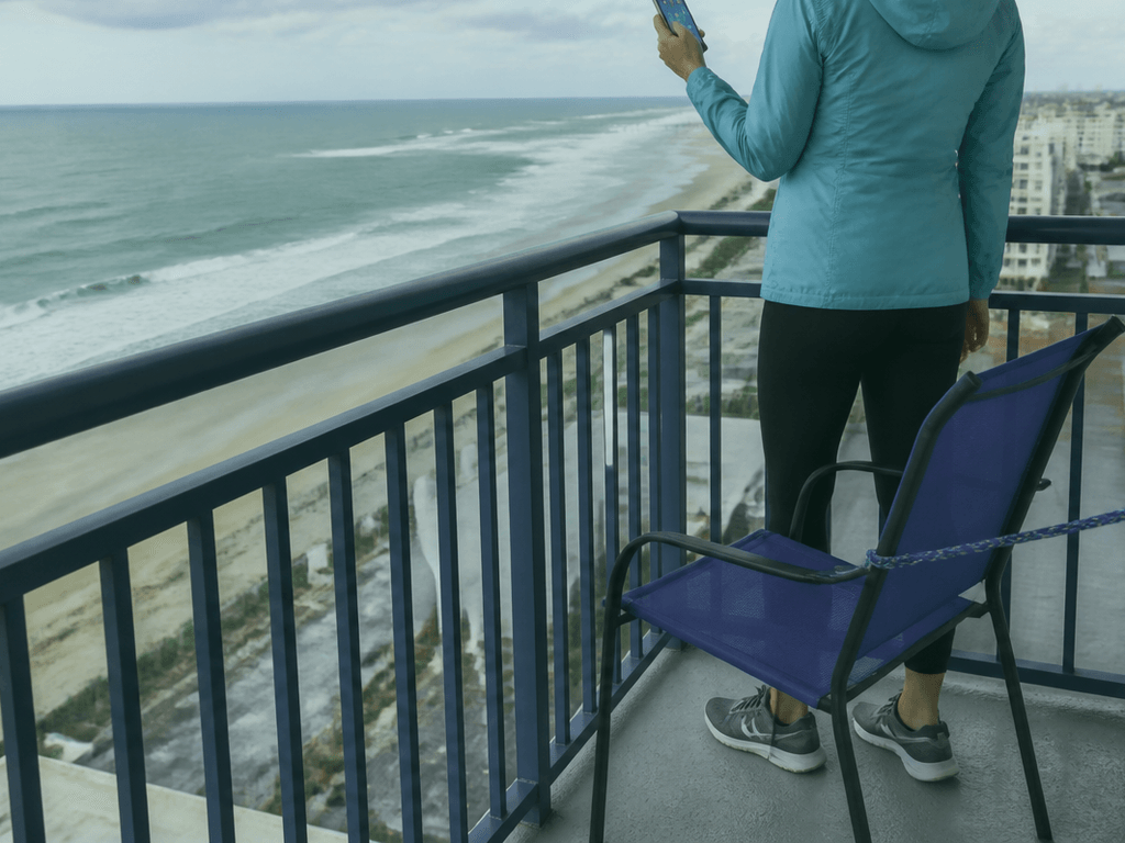 Ocean City hotel balcony wind check: bring in the light stuff first — supporting Beach Blog photo, Ocean City, Maryland