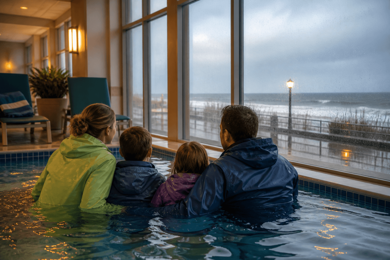 Ocean City hotel pool rain window: check before you promise it — Beach Blog photo, Ocean City, Maryland