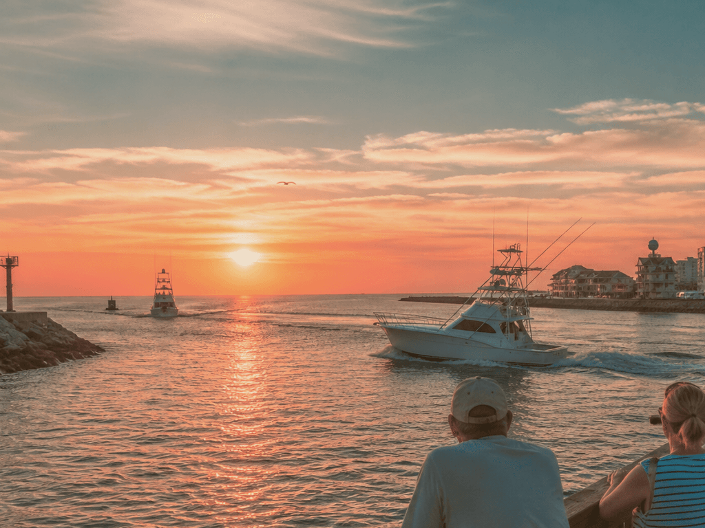 Ocean City Inlet sunset watch — supporting Beach Blog photo, Ocean City, Maryland