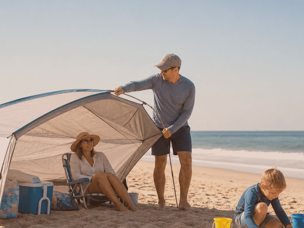 Ocean City kid beach shade shift: move before the shade disappears — supporting Beach Blog photo, Ocean City, Maryland