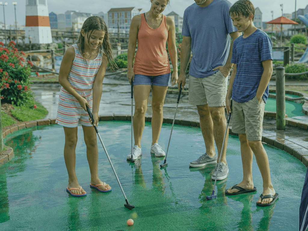 Ocean City mini-golf rain window: wait ten minutes before calling it — supporting Beach Blog photo, Ocean City, Maryland