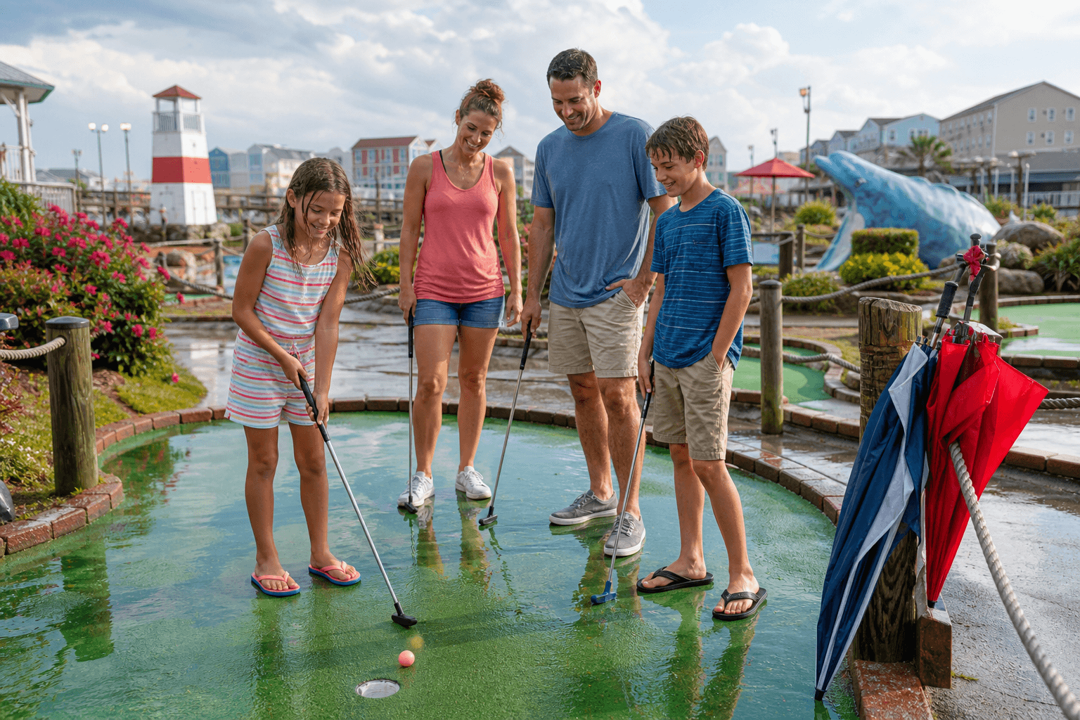 Ocean City mini-golf rain window: wait ten minutes before calling it — Beach Blog photo, Ocean City, Maryland
