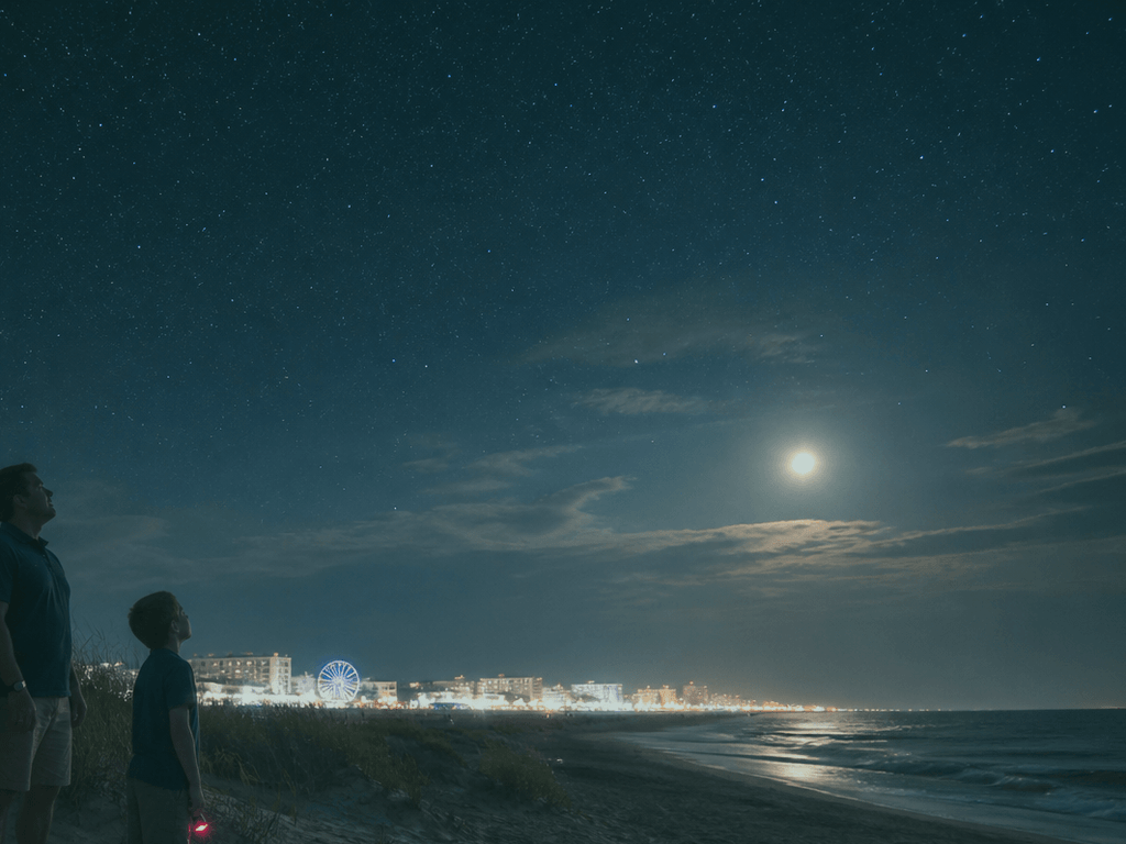 Ocean City night-sky beach etiquette: keep the dark part of the beach dark — supporting Beach Blog photo, Ocean City, Maryland