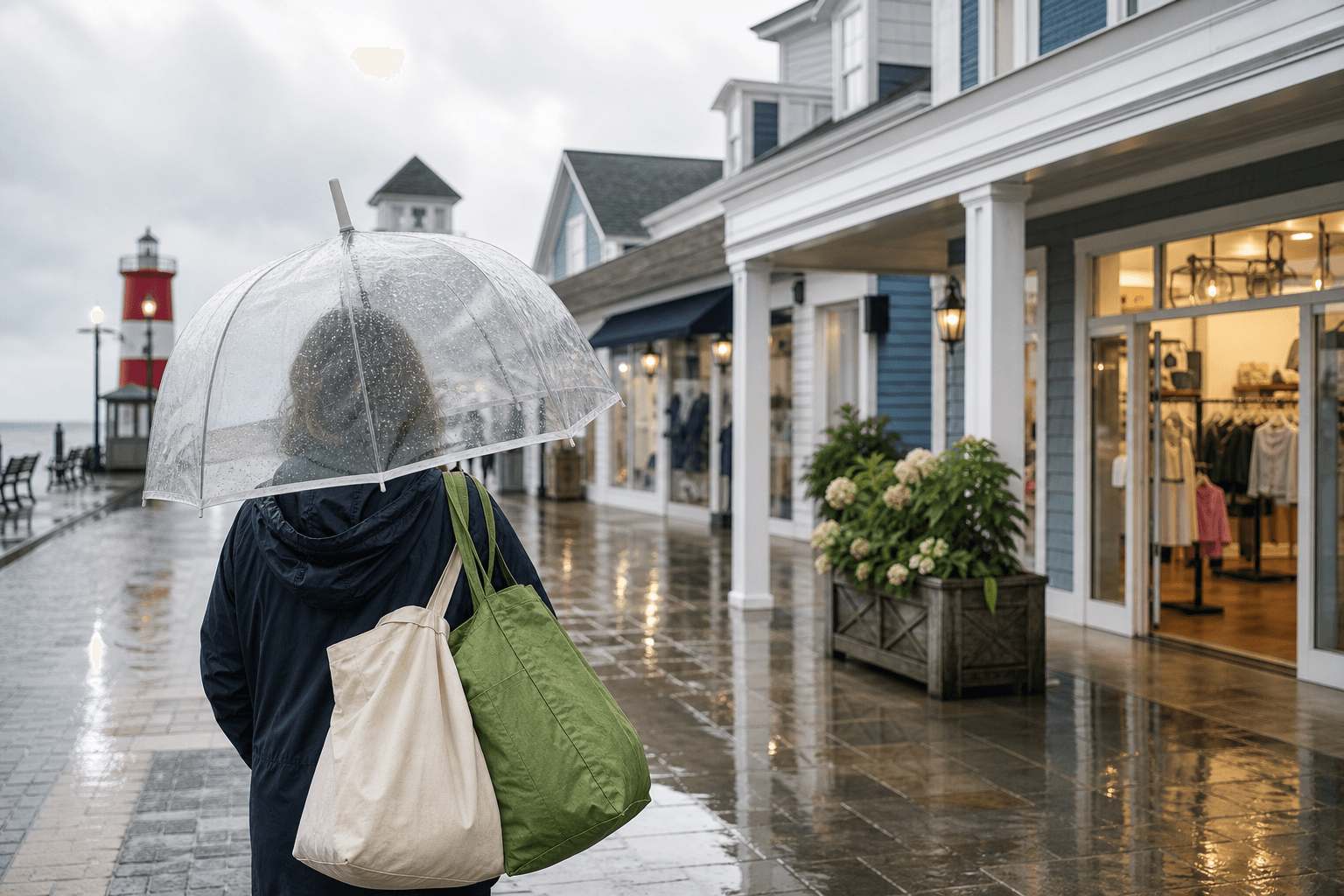Ocean City outlet bag rain cover: keep the purchases dry, not dramatic — Beach Blog photo, Ocean City, Maryland