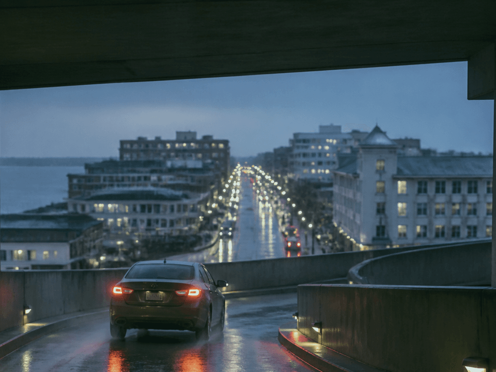 Ocean City parking garage rainy exit: leave the event without the jam — supporting Beach Blog photo, Ocean City, Maryland