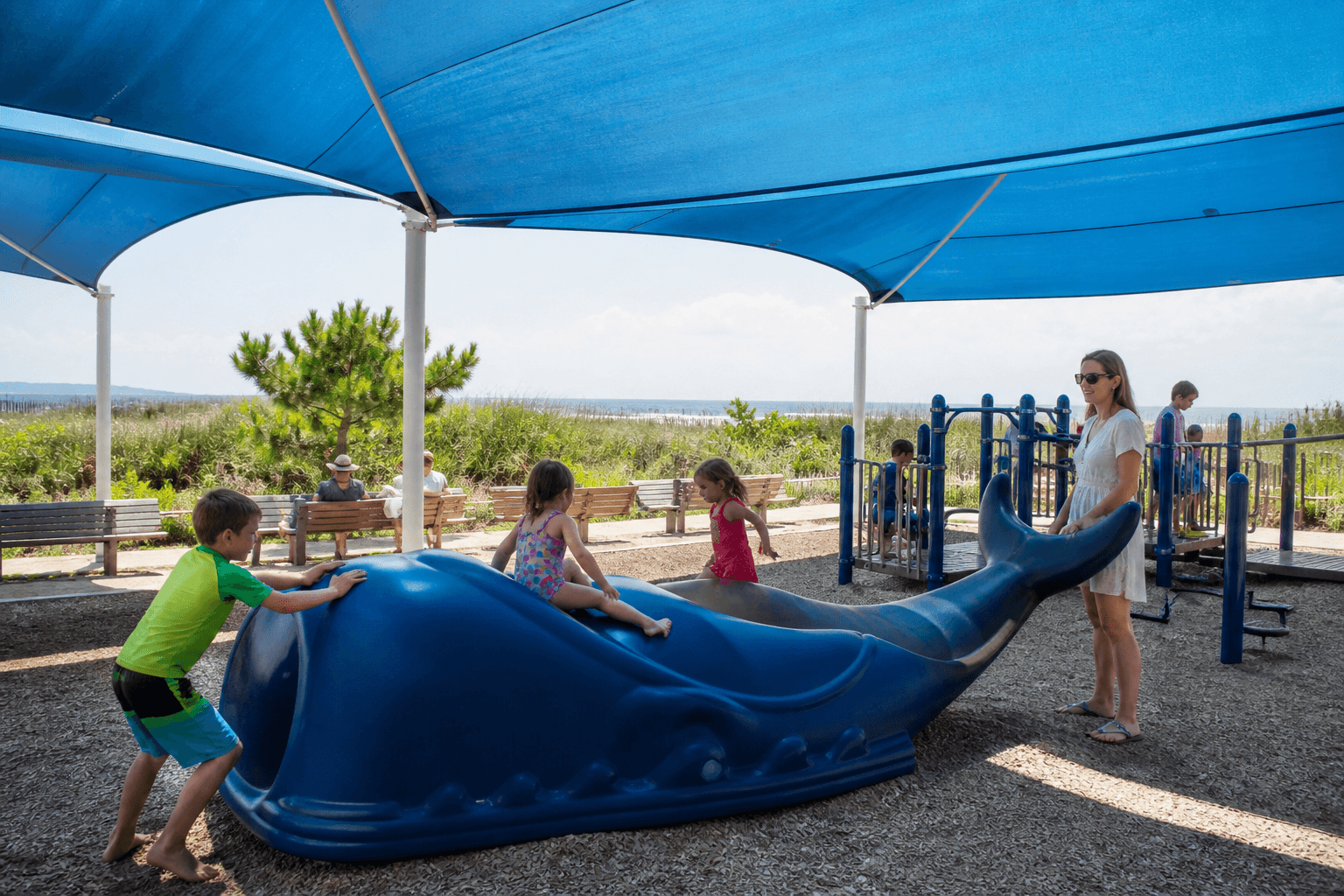 Ocean City playground shade loop before the beach — Beach Blog photo, Ocean City, Maryland