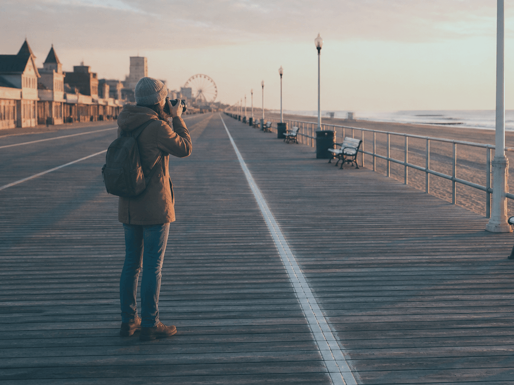 Ocean City quiet Boardwalk photo hour: get there before the scene gets loud — supporting Beach Blog photo, Ocean City, Maryland