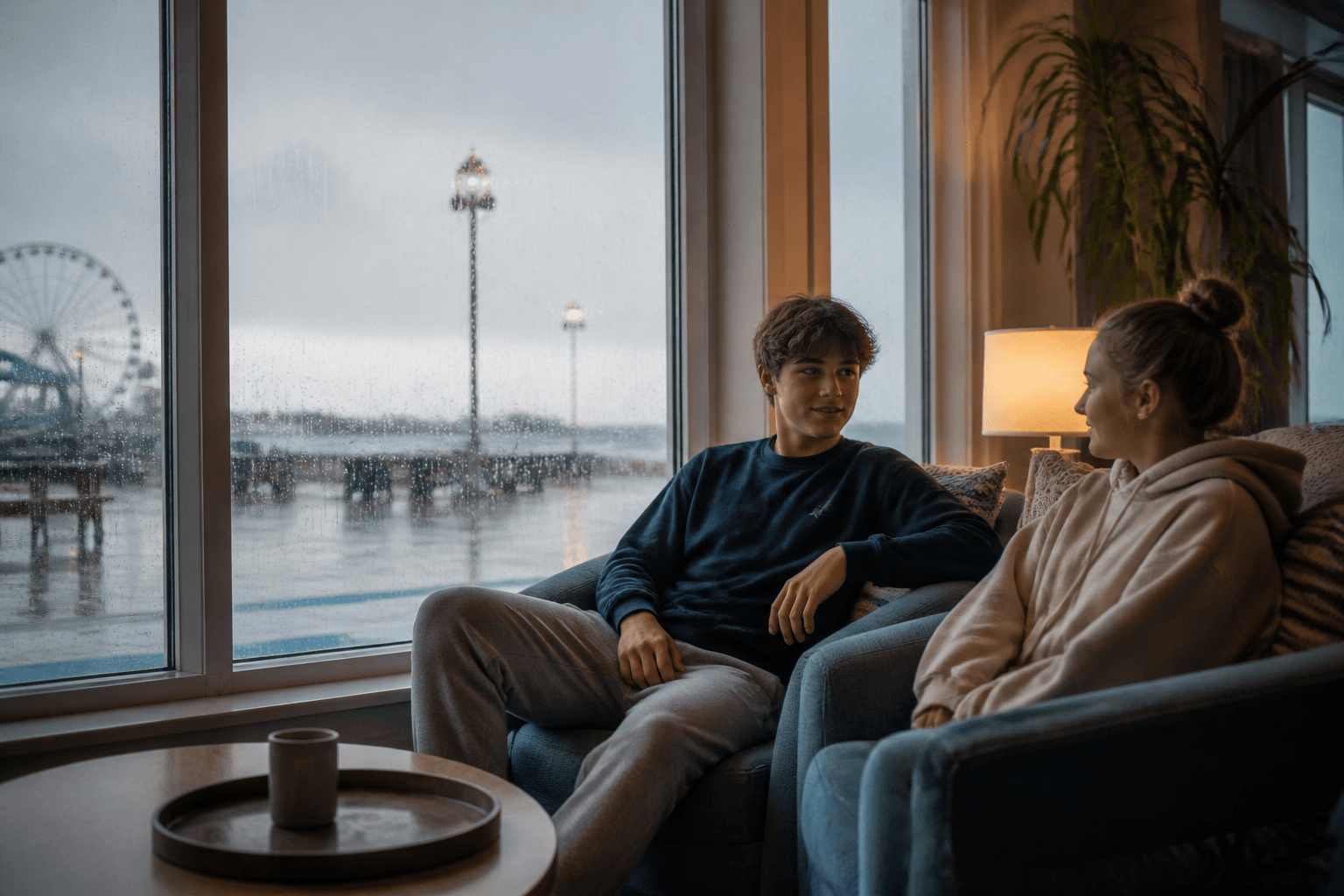 A quiet rainy Ocean City morning for teens who are over the arcade — Beach Blog photo, Ocean City, Maryland