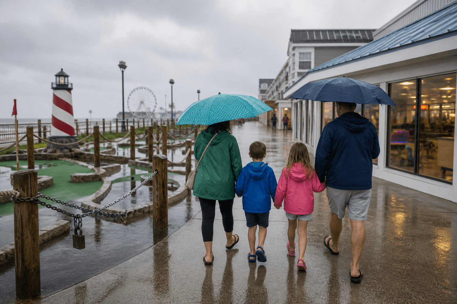 Ocean City rainy-day mini-golf backup: do not wait out a storm at Hole 7 — Beach Blog photo, Ocean City, Maryland