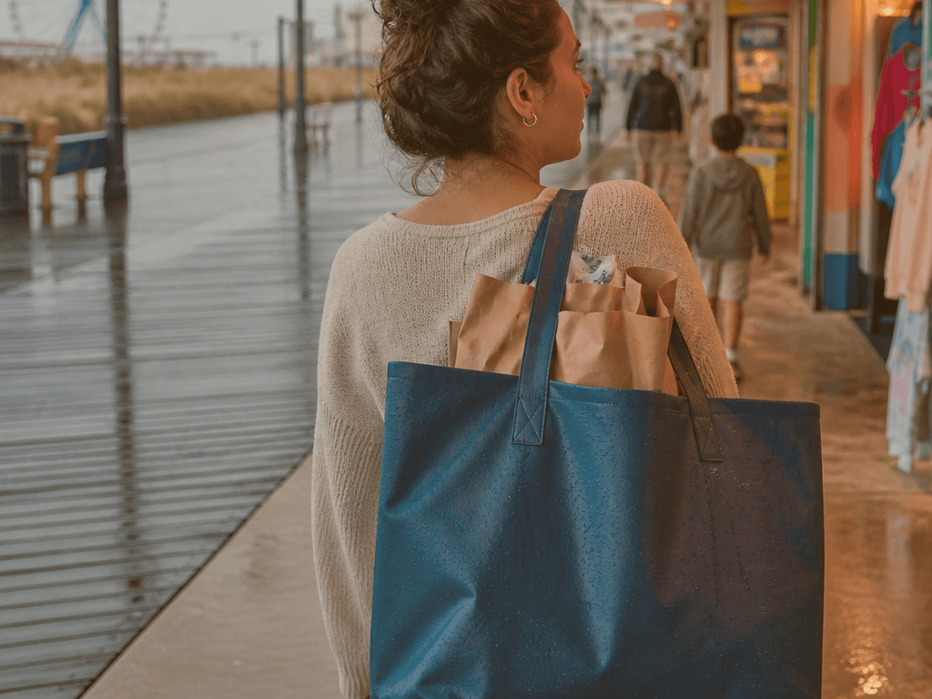 Ocean City shopping rain bag plan: dry receipts, dry phones, dry tempers — supporting Beach Blog photo, Ocean City, Maryland