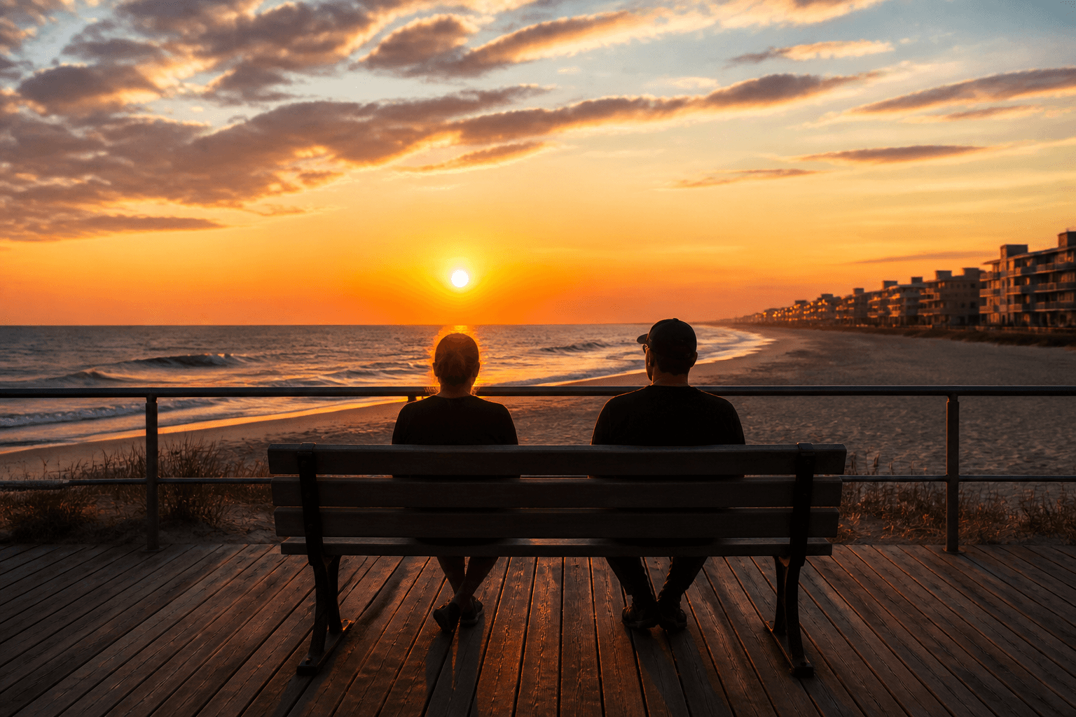 Ocean City sunset bench route for a low-key date or solo pause — Beach Blog photo, Ocean City, Maryland