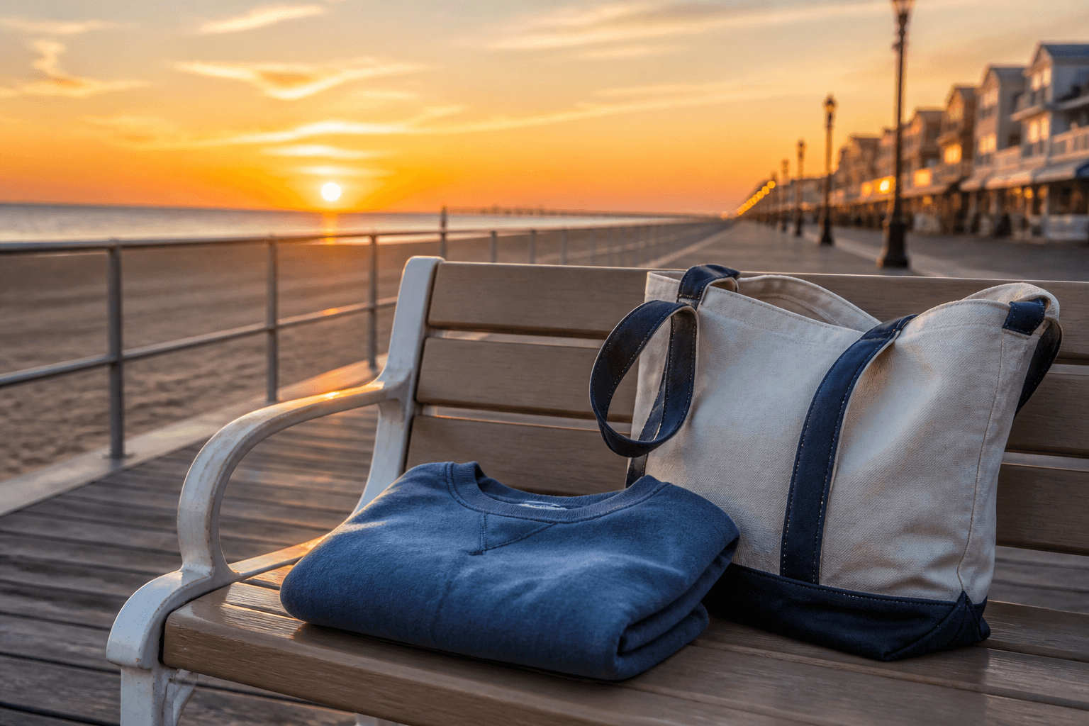 Ocean City sunset sweatshirt plan: bring the layer before you need it — Beach Blog photo, Ocean City, Maryland