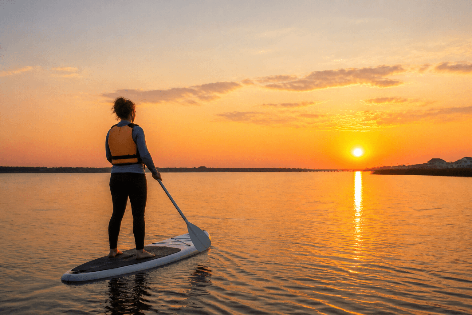 Ocean City sunrise stand-up paddle balance — Beach Blog photo, Ocean City, Maryland