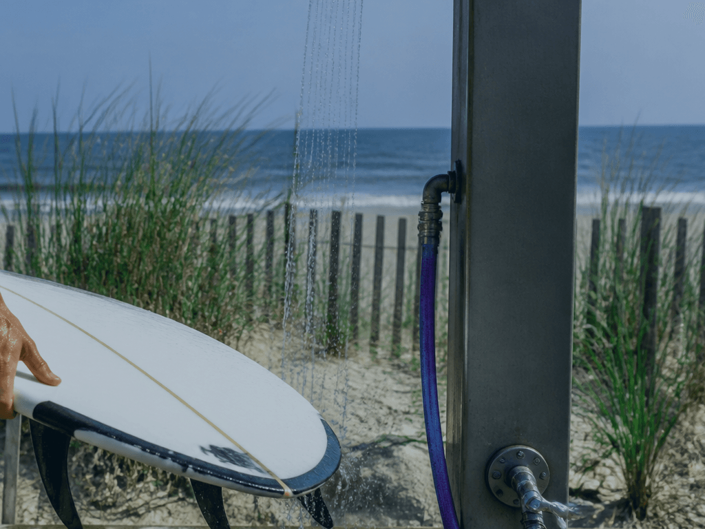Ocean City surfboard rinse plan: clear the sand before the car — supporting Beach Blog photo, Ocean City, Maryland