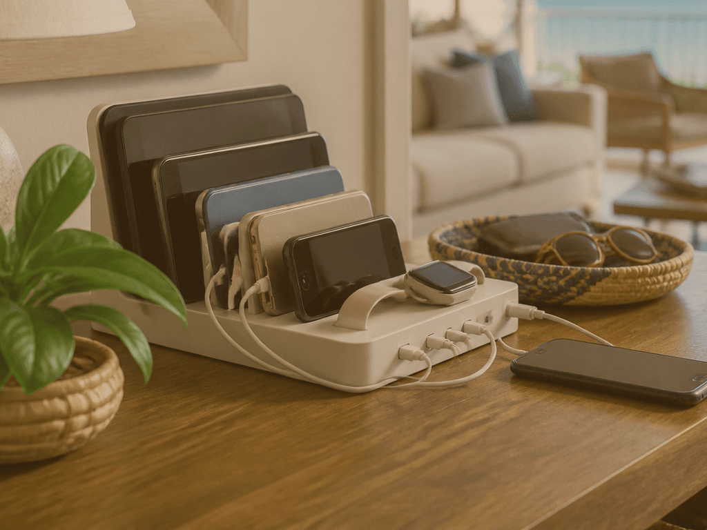 Ocean City vacation phone charging station: one outlet, fewer arguments — supporting Beach Blog photo, Ocean City, Maryland