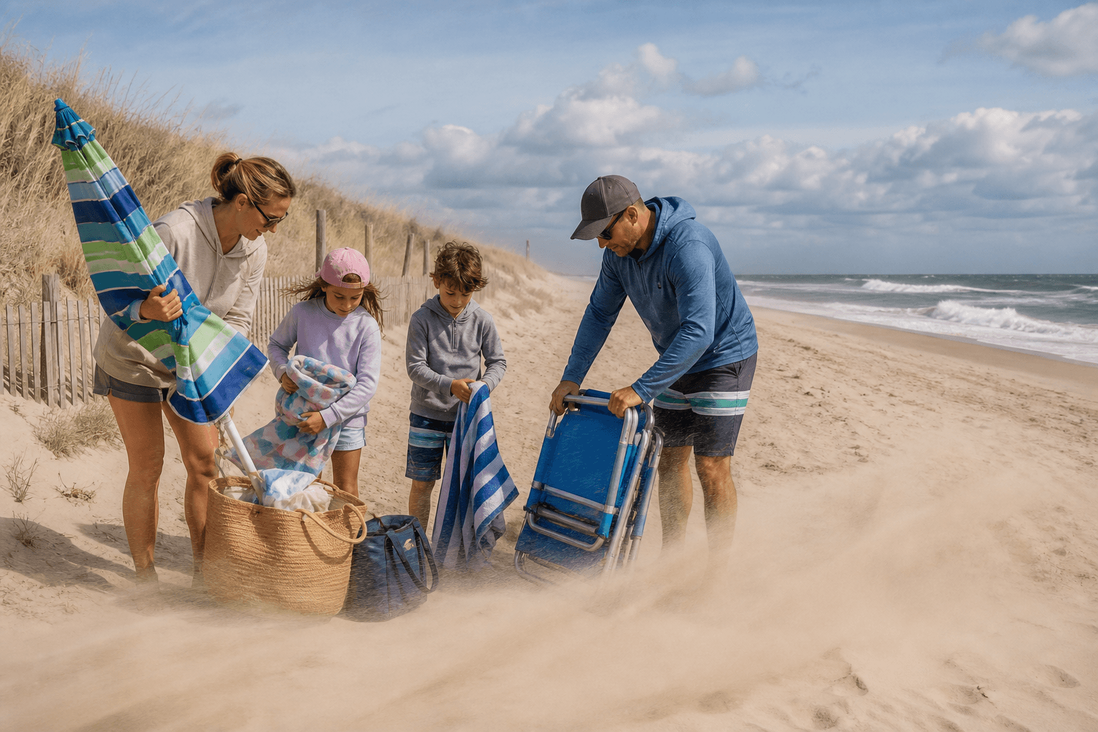 Ocean City windy beach day turnaround: know when the sand has won — Beach Blog photo, Ocean City, Maryland