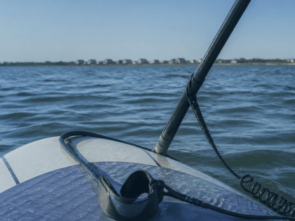 Paddle leash for SUP days: cheap insurance for wandering gear — supporting Beach Blog photo, Ocean City, Maryland