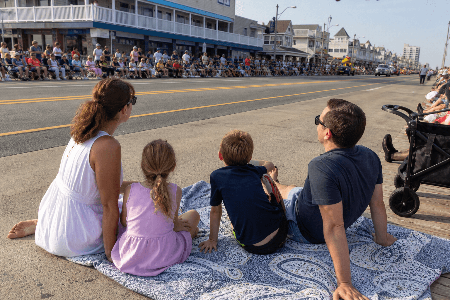 Parade blanket early claim: a spot worth keeping without camping all day — Beach Blog photo, Ocean City, Maryland