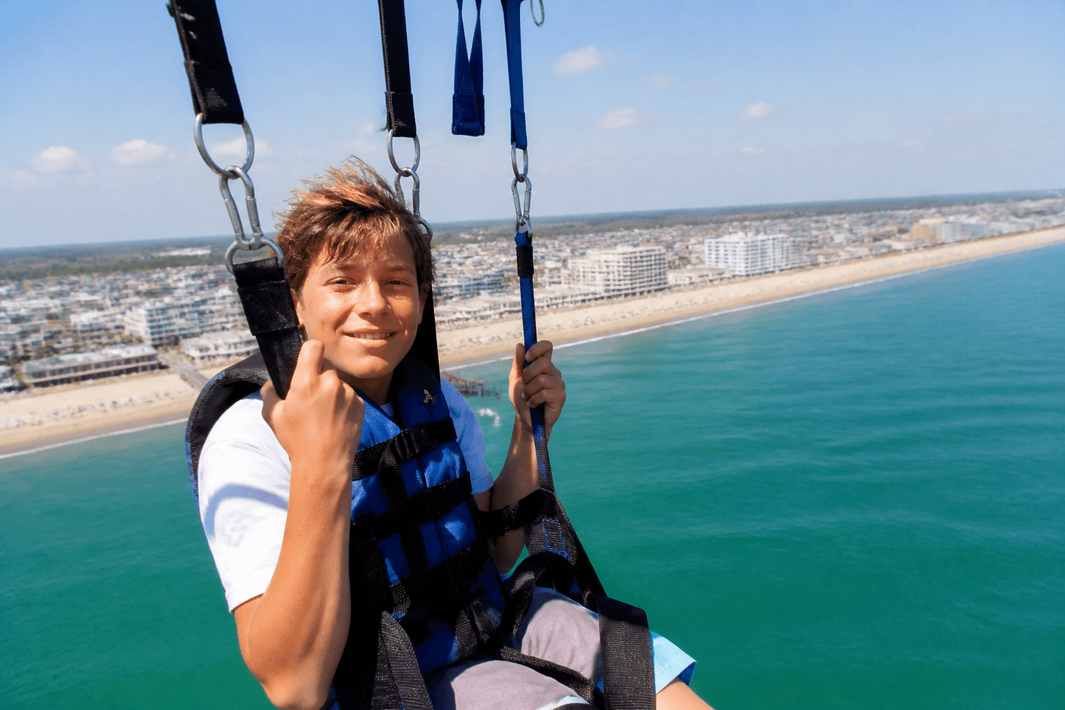 Parasailing: worth it or skip? A teen rating from the harness — Beach Blog photo, Ocean City, Maryland