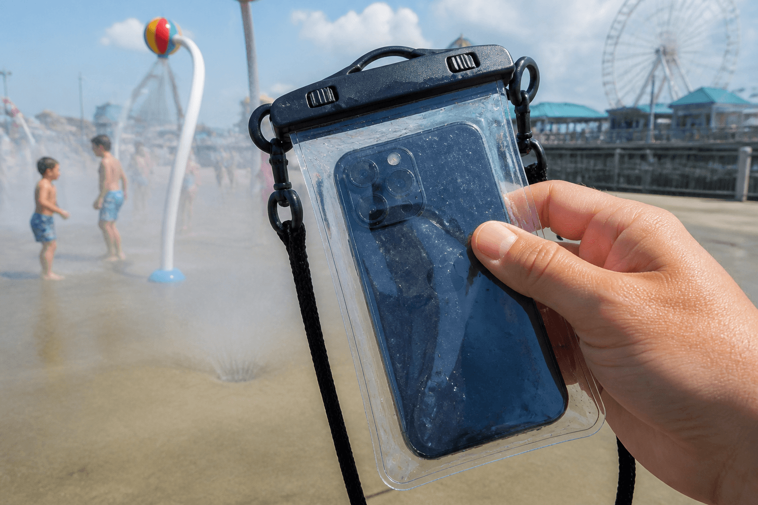 Phone dry bag for Boardwalk splash zones — Beach Blog photo, Ocean City, Maryland