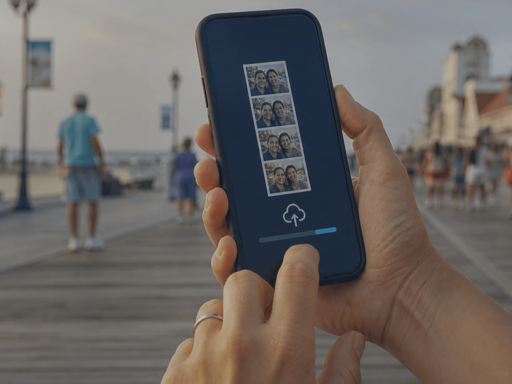 Photo booth strips: cloud backup before they bend — supporting Beach Blog photo, Ocean City, Maryland