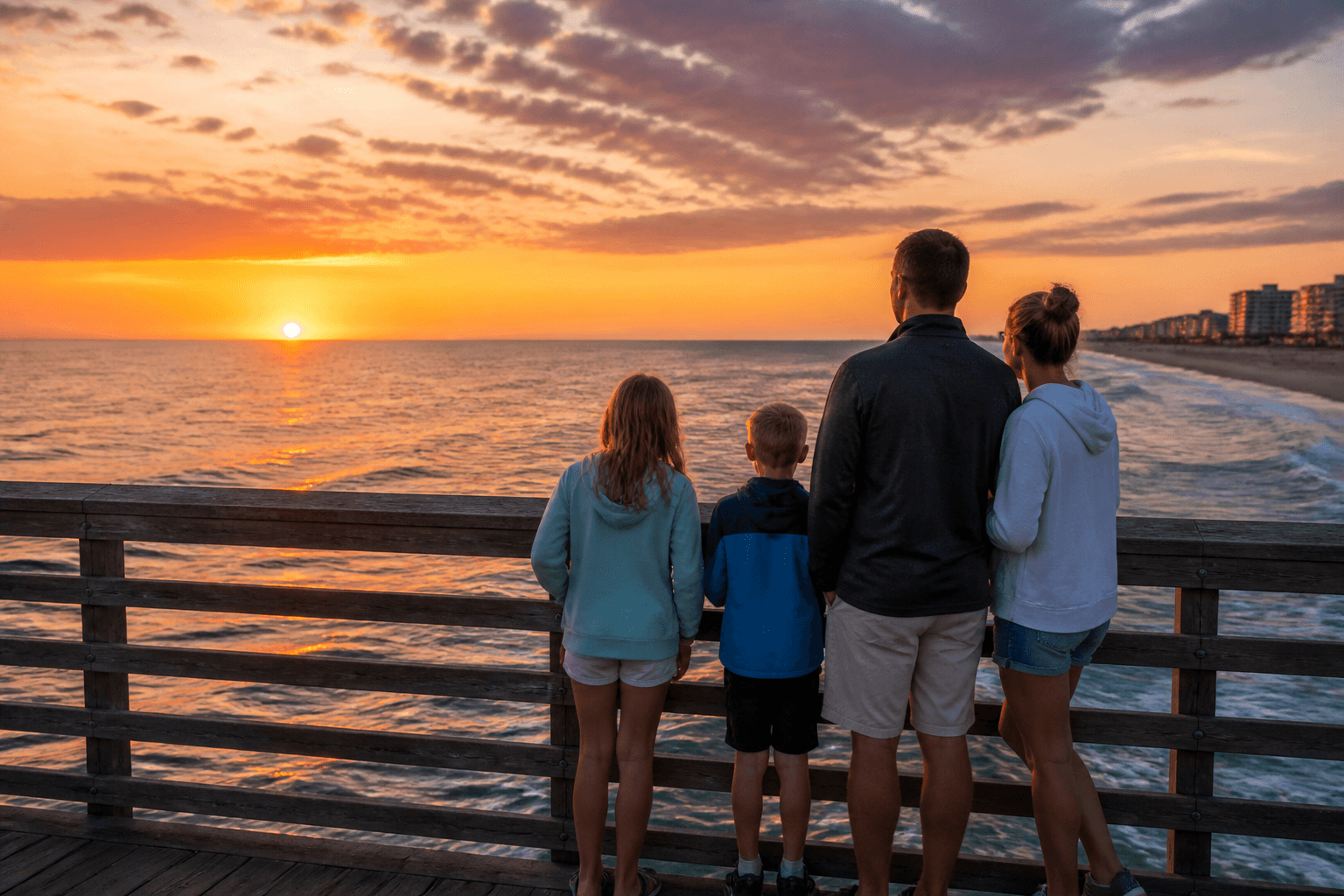 Pier sunset timer for families: arrive early, leave before the meltdown dark — Beach Blog photo, Ocean City, Maryland
