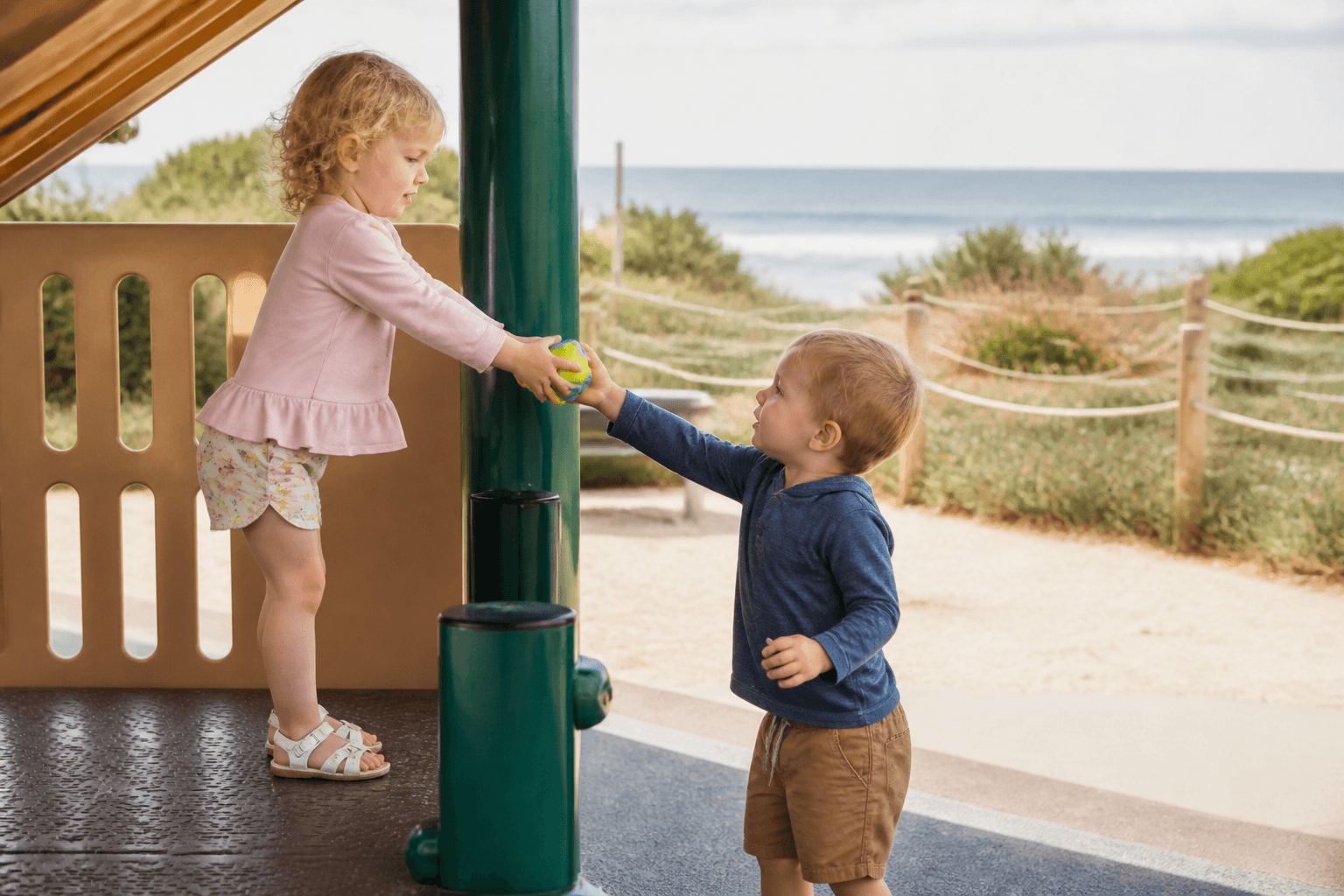 Playground to beach handoff with toddlers: burn wiggles, then claim sand — Beach Blog photo, Ocean City, Maryland