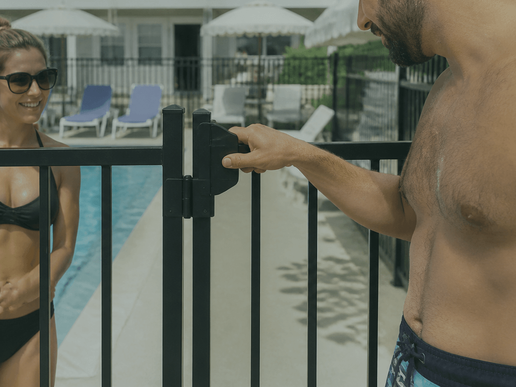 Pool gate latch: check it every exit — supporting Beach Blog photo, Ocean City, Maryland