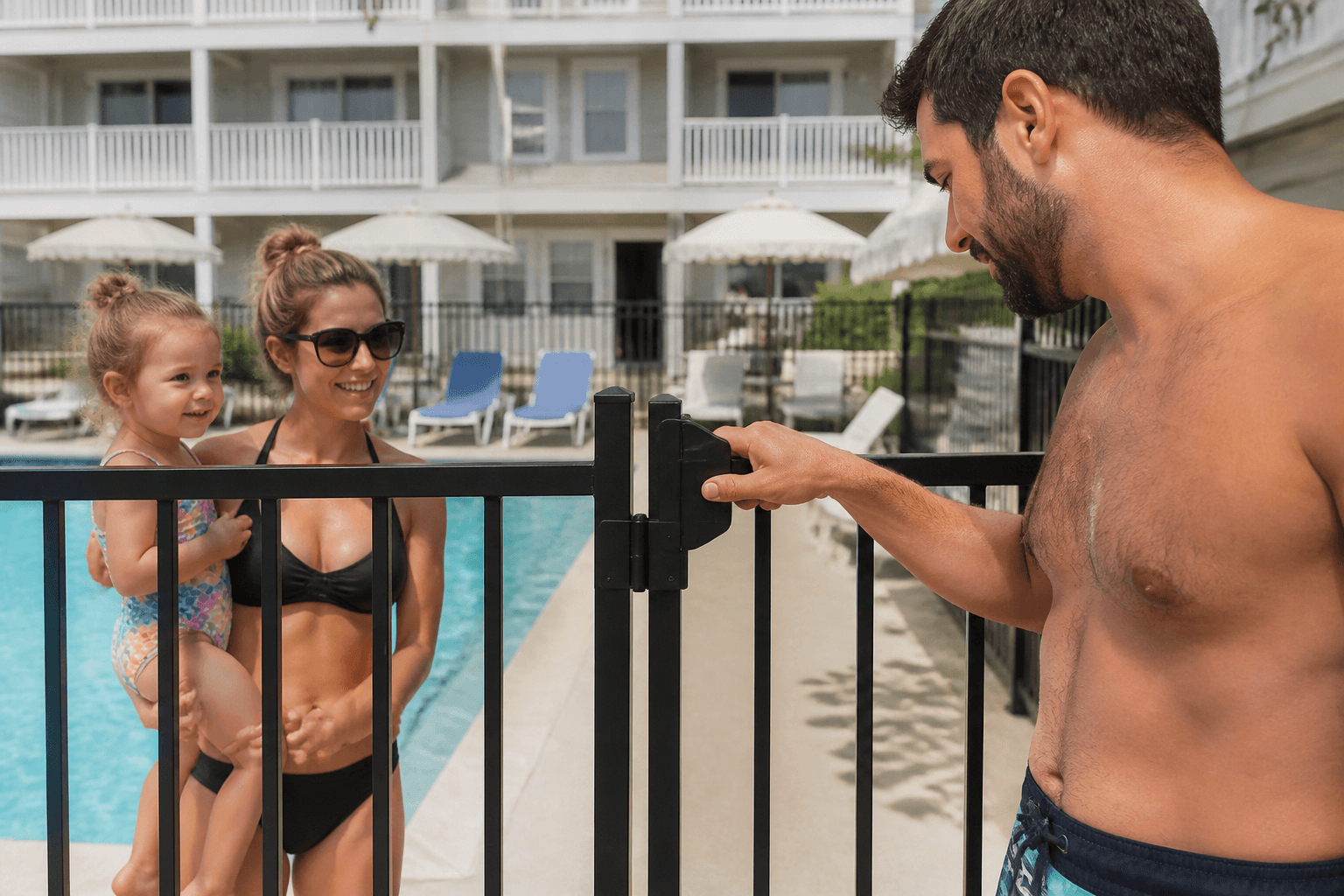 Pool gate latch: check it every exit — Beach Blog photo, Ocean City, Maryland