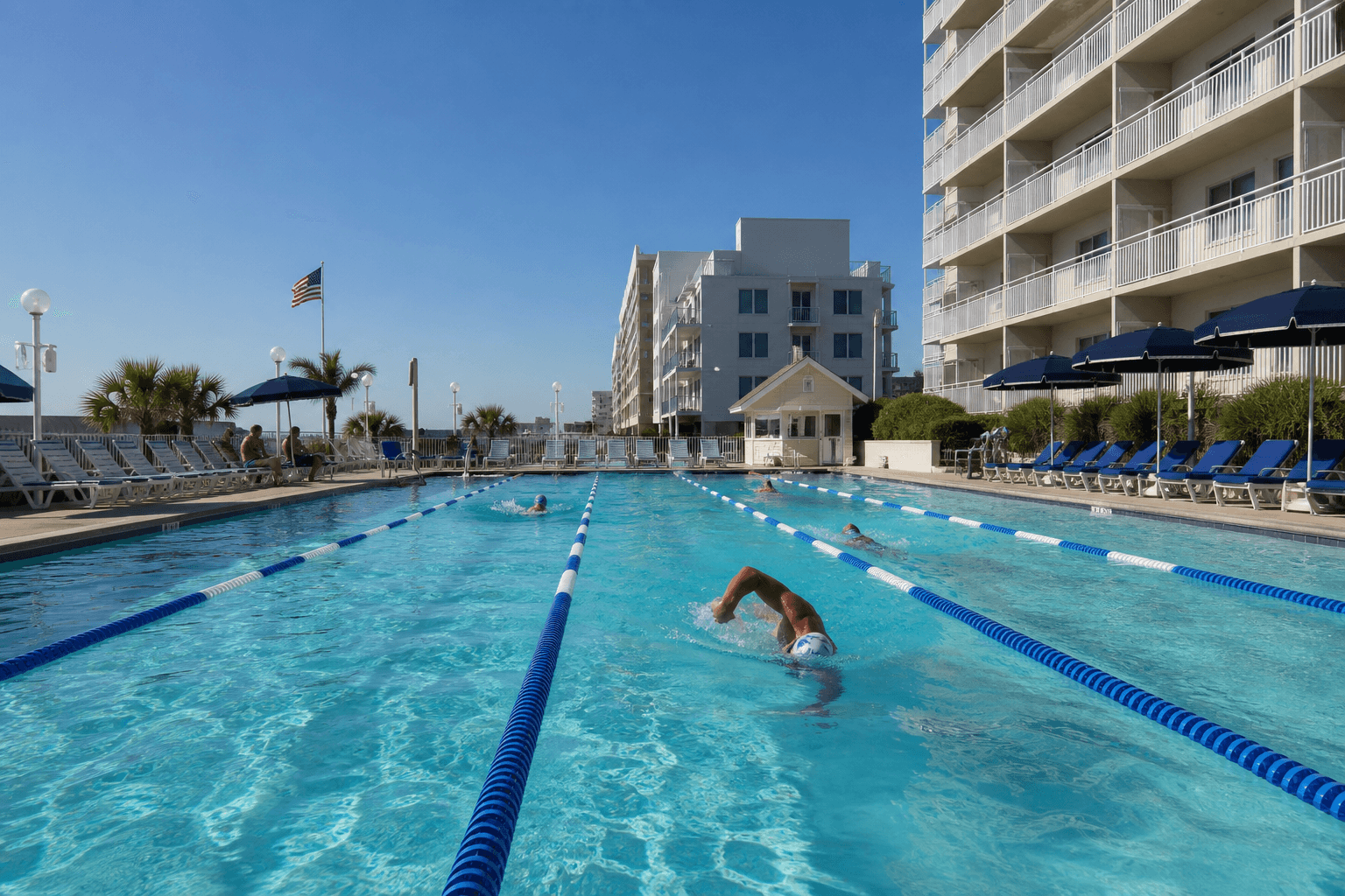 Pool lane ropes: swim your lane, share the wall — Beach Blog photo, Ocean City, Maryland