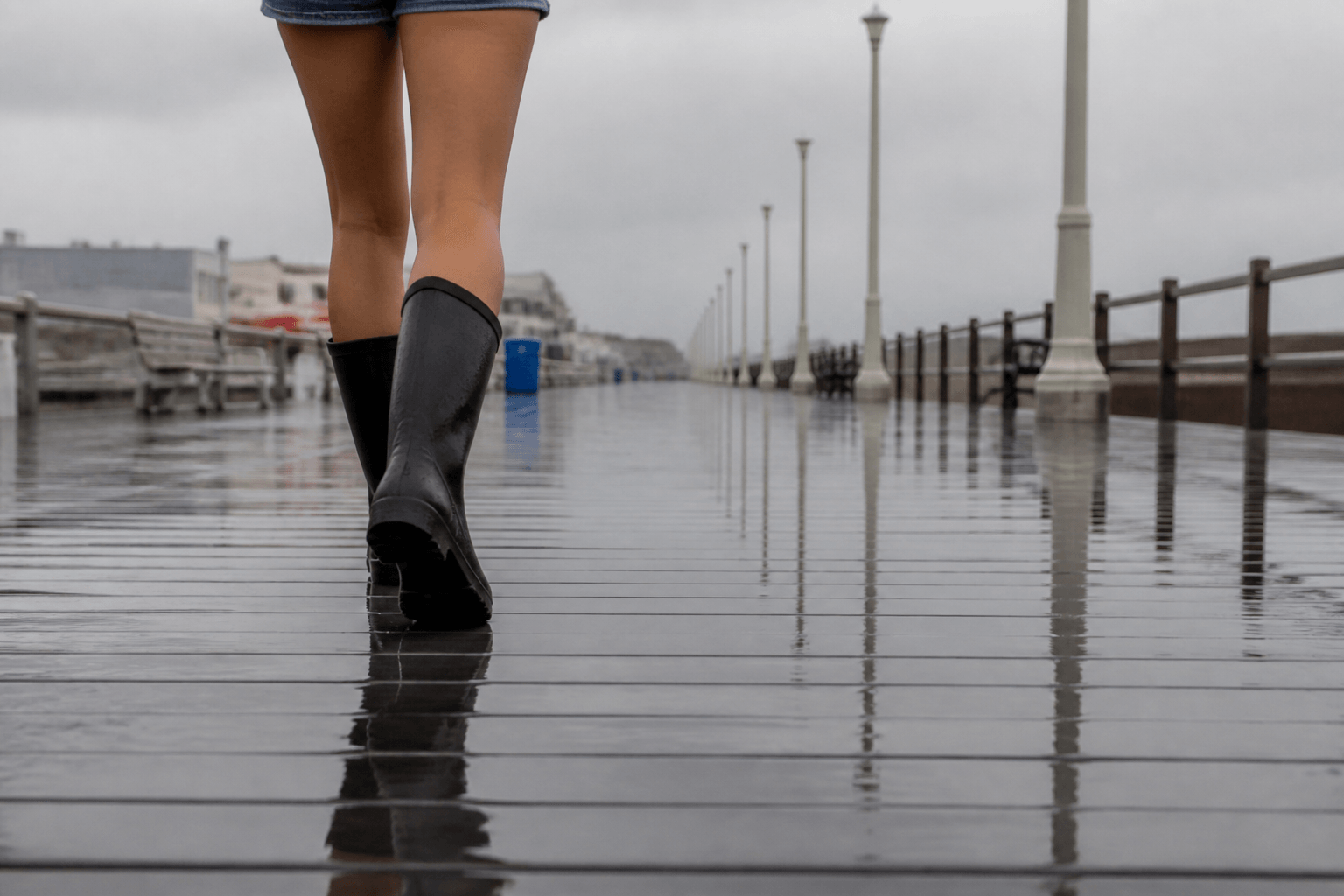 Rain boots on puddle Boardwalk days — Beach Blog photo, Ocean City, Maryland