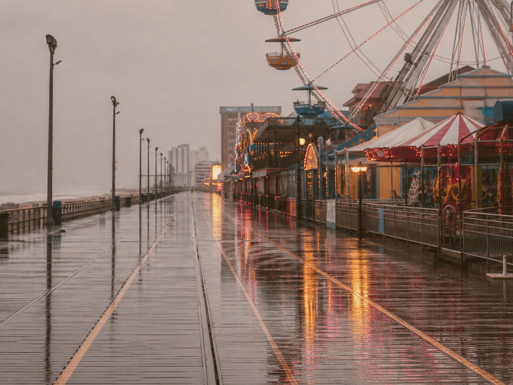 Rainy Boardwalk soft light: the hour Ocean City looks like a film still — supporting Beach Blog photo, Ocean City, Maryland