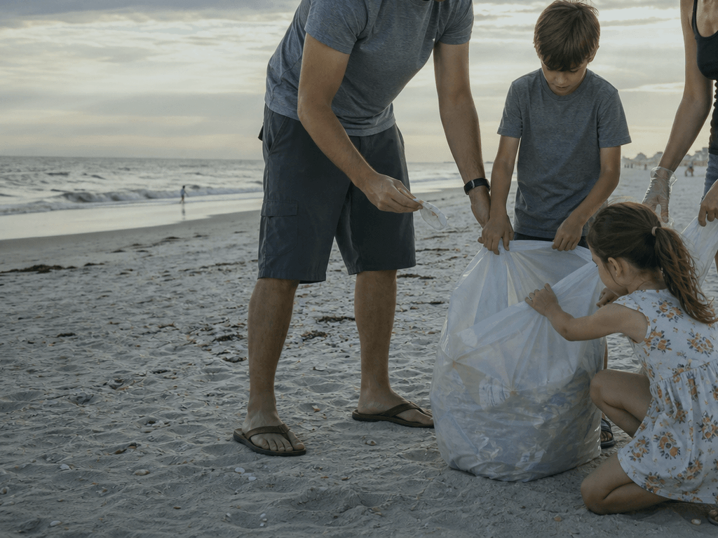 Recycling and beach trash etiquette: leave the sand cleaner than the brochure — supporting Beach Blog photo, Ocean City, Maryland