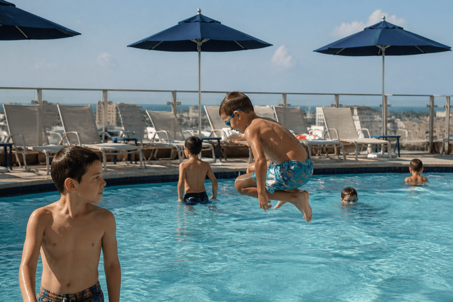 Rooftop pool heat escape with kids: shade chairs, time caps, elevator logistics — Beach Blog photo, Ocean City, Maryland