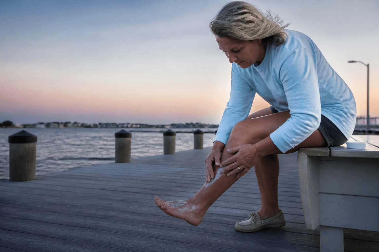 Sand flea ankle barrier: cream before the itch — Beach Blog photo, Ocean City, Maryland