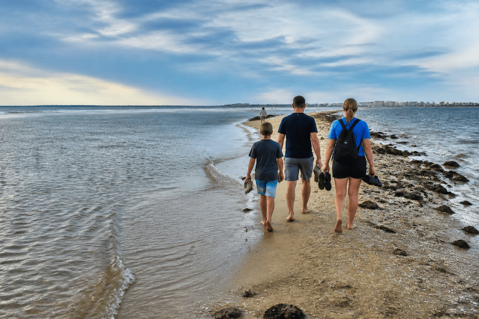 Sandbar low-tide walk rules: watch the return water like a clock — Beach Blog photo, Ocean City, Maryland