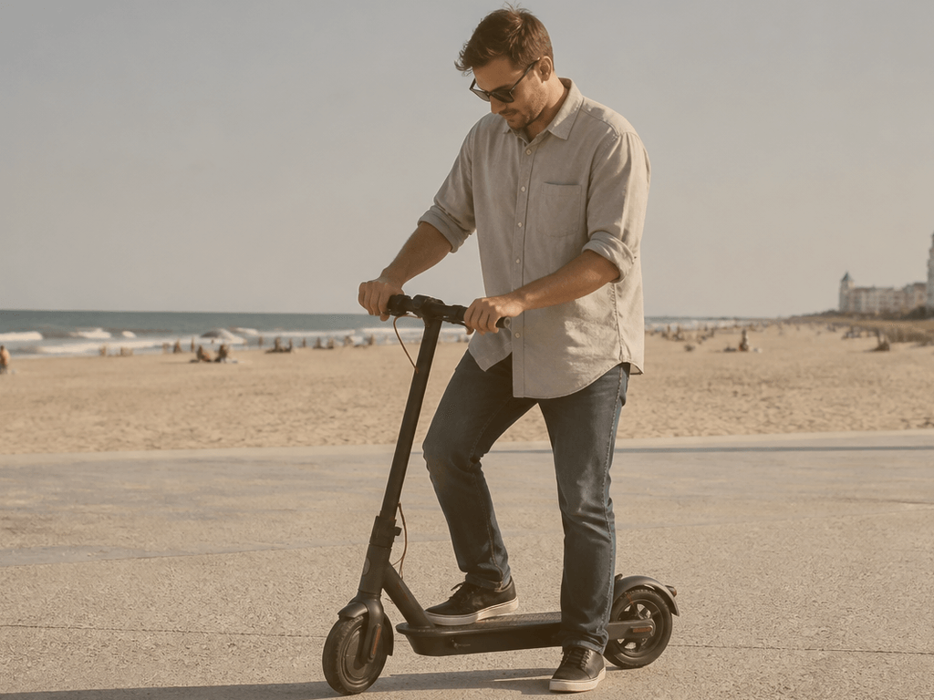 Scooter brake test before the hill — supporting Beach Blog photo, Ocean City, Maryland