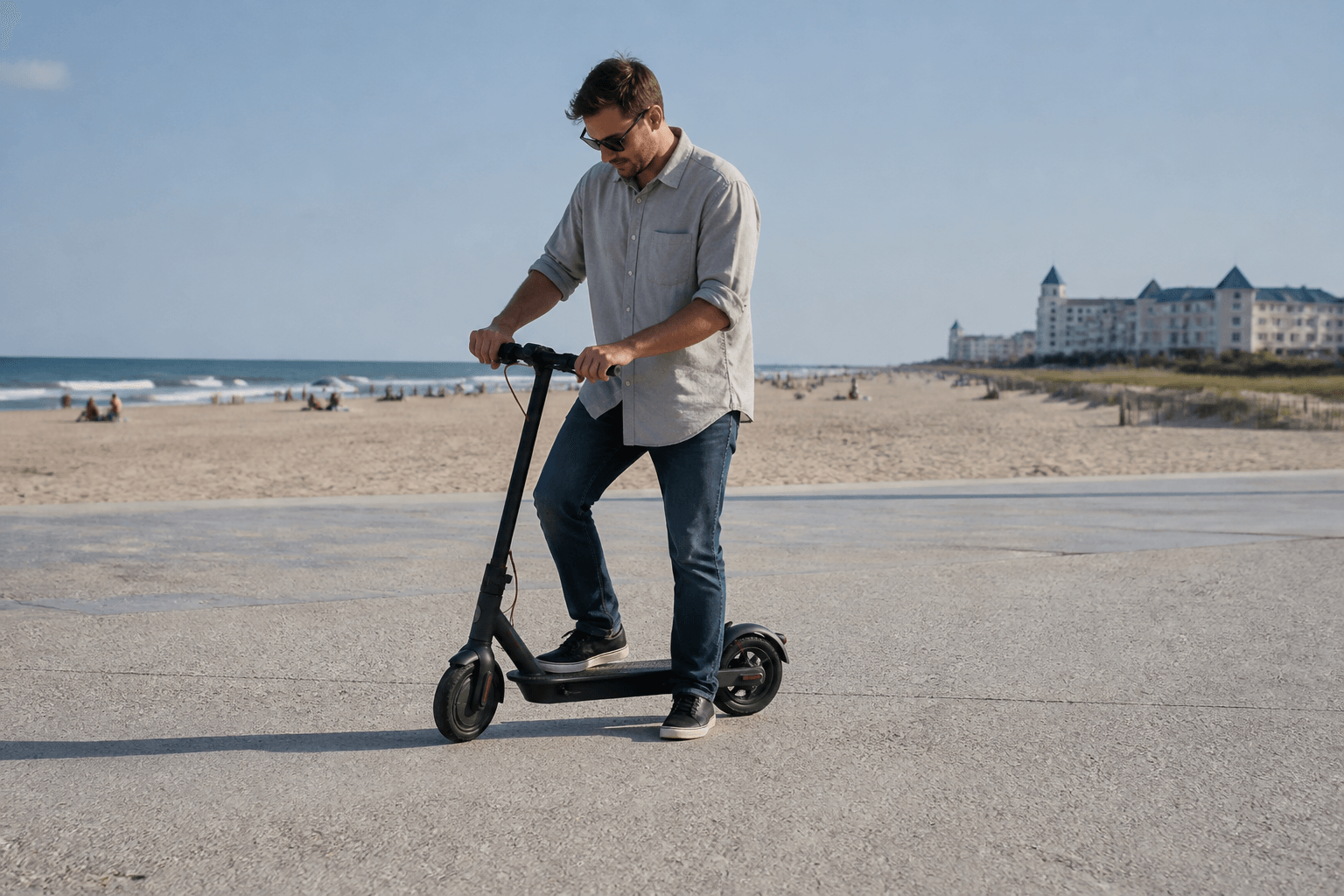 Scooter brake test before the hill — Beach Blog photo, Ocean City, Maryland