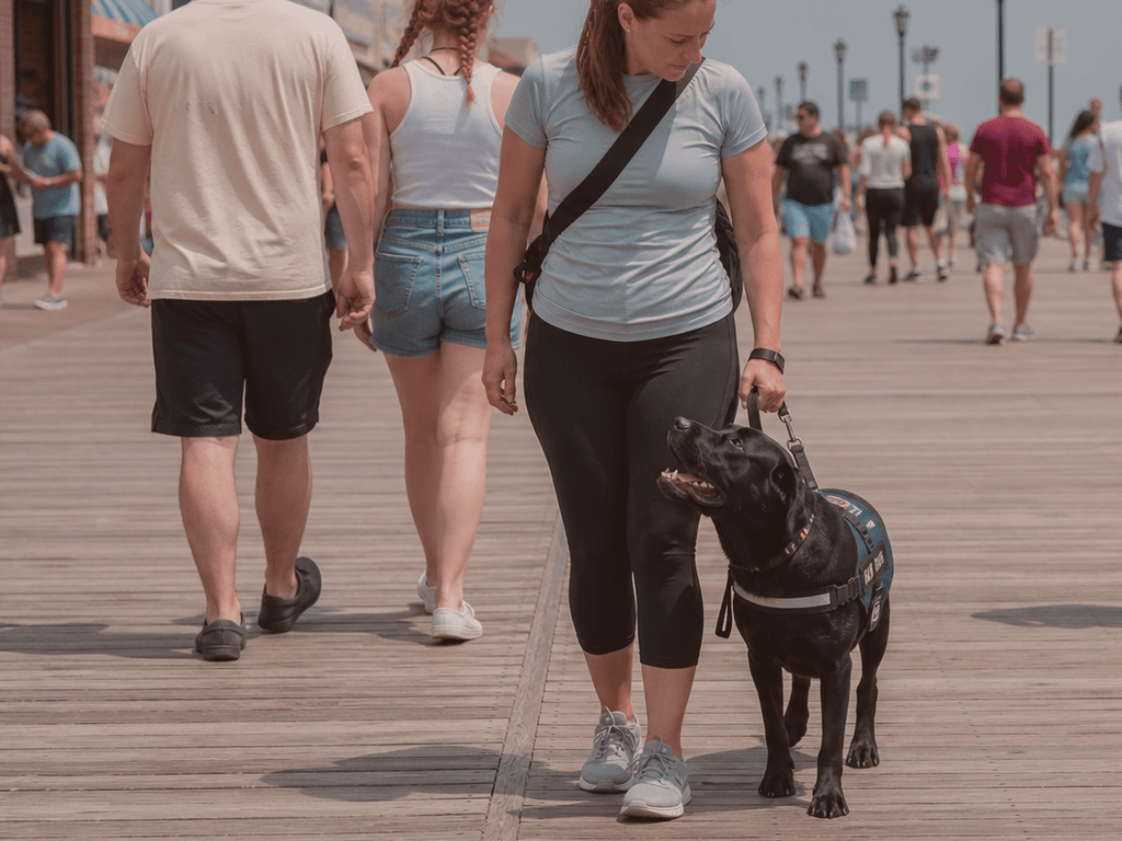Service animal Boardwalk space: give room, skip the petting interview — supporting Beach Blog photo, Ocean City, Maryland