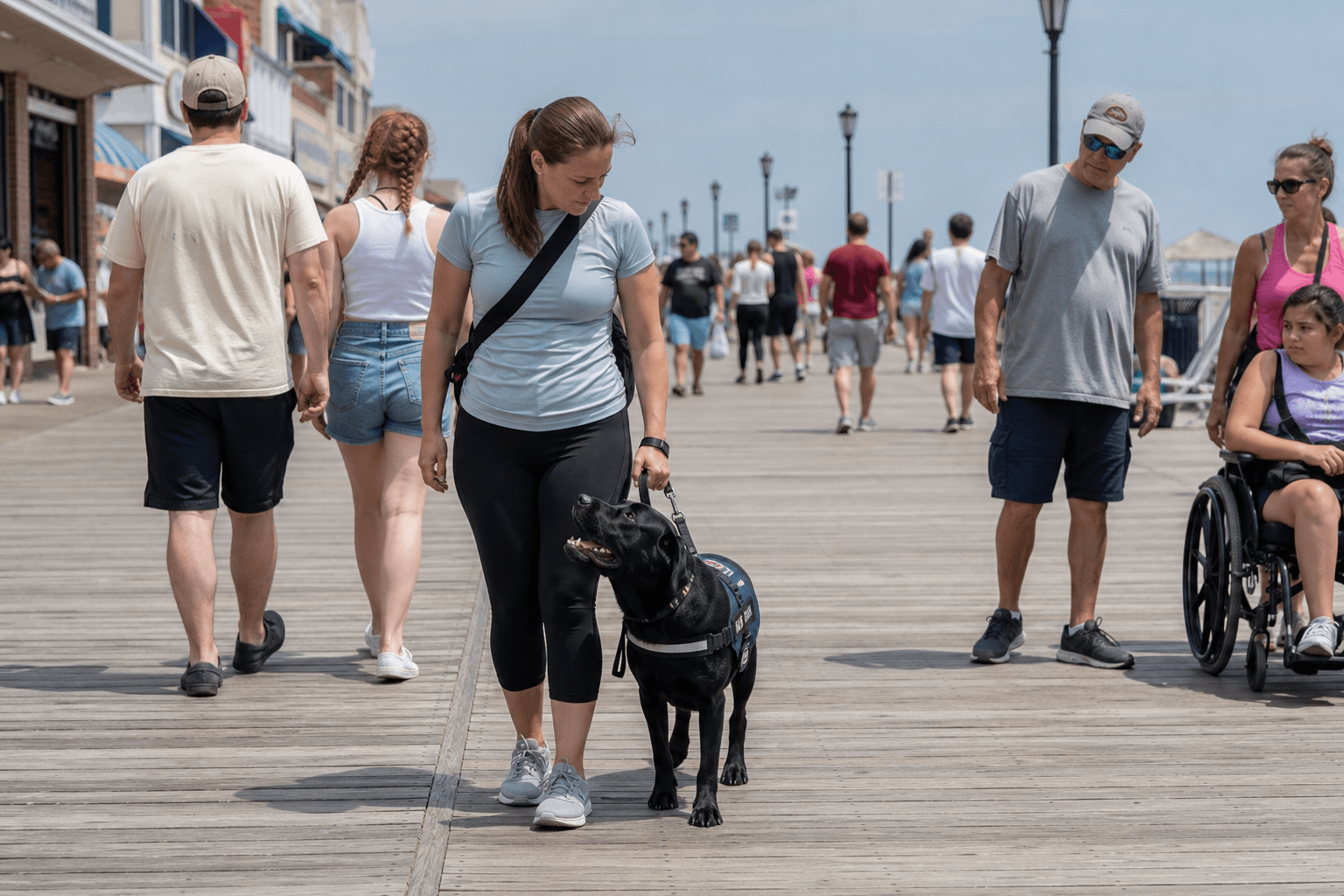Service animal Boardwalk space: give room, skip the petting interview — Beach Blog photo, Ocean City, Maryland