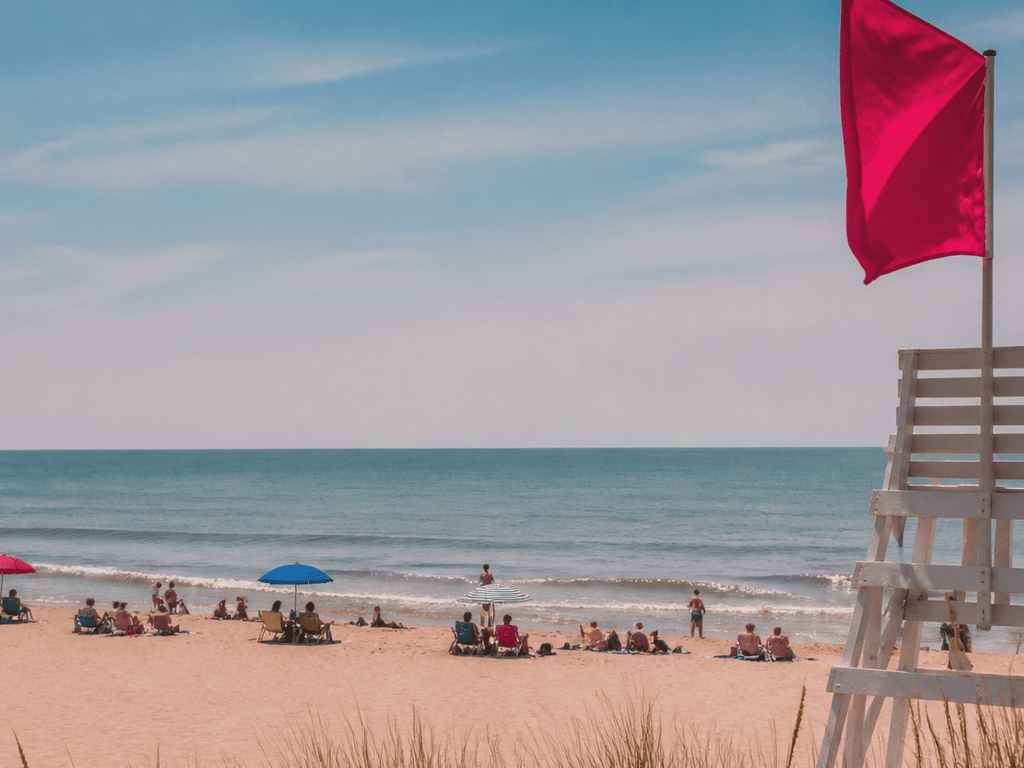 Shark watch: flags and facts beat group-chat rumor — supporting Beach Blog photo, Ocean City, Maryland