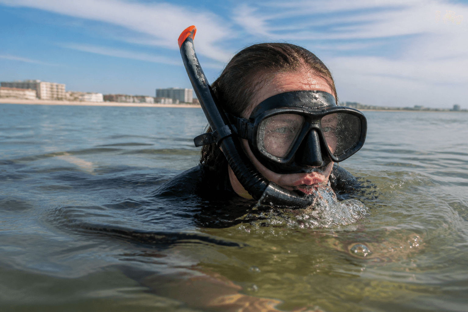 Snorkel purge valve practice in the shallows — Beach Blog photo, Ocean City, Maryland