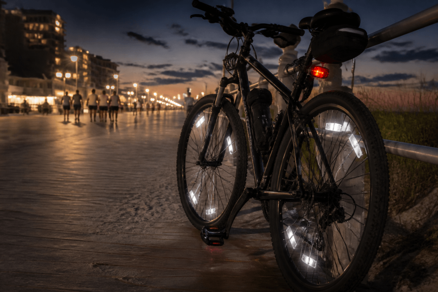 Spoke reflectors before night rides — Beach Blog photo, Ocean City, Maryland