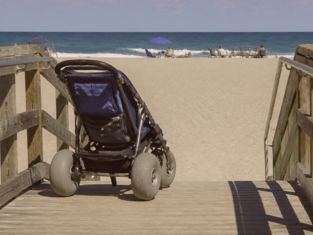 Stroller sand wheels vs carry: know your beach path — supporting Beach Blog photo, Ocean City, Maryland
